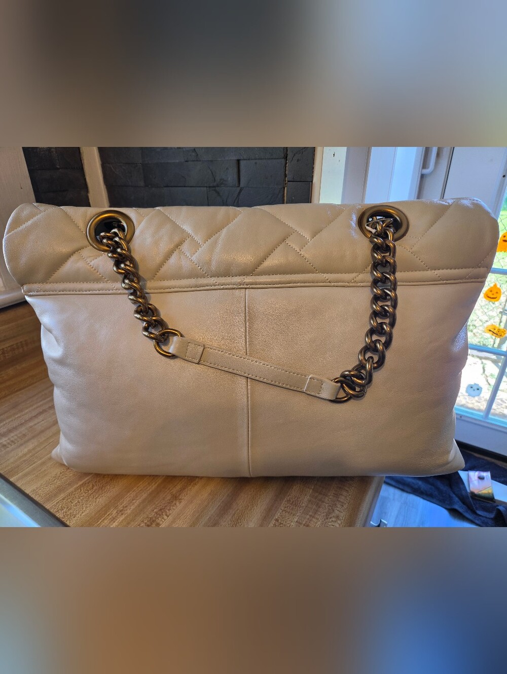 Kurt Geiger NWT Creme Quilted Macro Kensington GORGEOUS - Picture 8 of 11